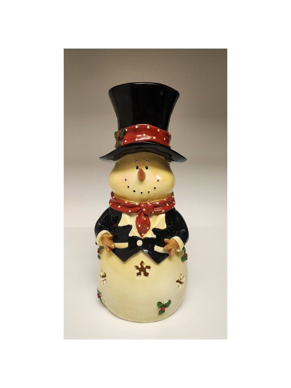Lincolnshire The Original Tuxedo Snowman luminary-10" Lantern